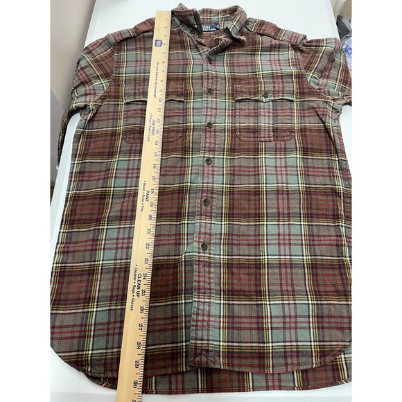 VTG Polo by Ralph Lauren Men's Military Western Style Flannel Work Shirt Size M - Picture 10 of 10